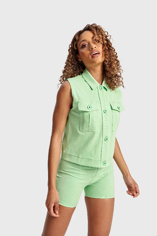 Pastel Vest - Green British Gentlewoman Style
