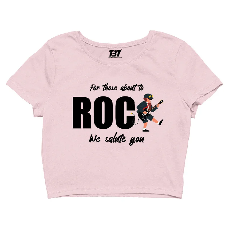 AC/DC Crop Top - For Those About To Rock Streetwear Style for 