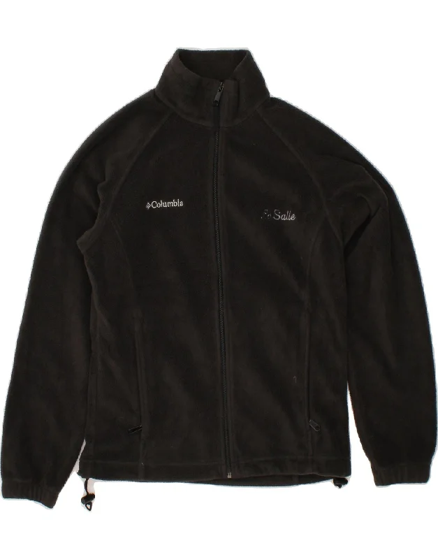 COLUMBIA Womens Fleece Jacket UK 10 Small Black Polyester Edgy Women's Punk