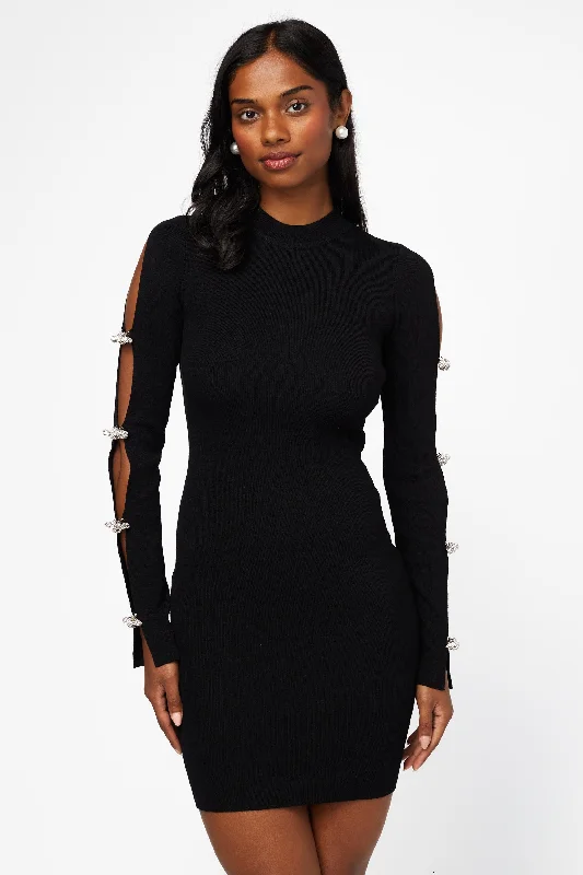 Maisie Rhinestone Bow Mini Dress Modern Women's Tech