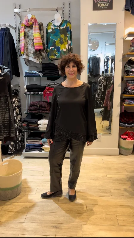 SiSi Fashion, Sequin Terry Tunic Casual Women's Loose - fitting