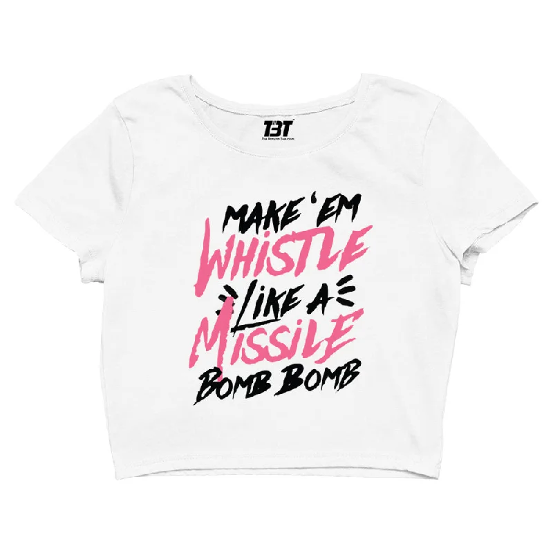 Black Pink Crop Top - Whistle Youthful Women's Pop