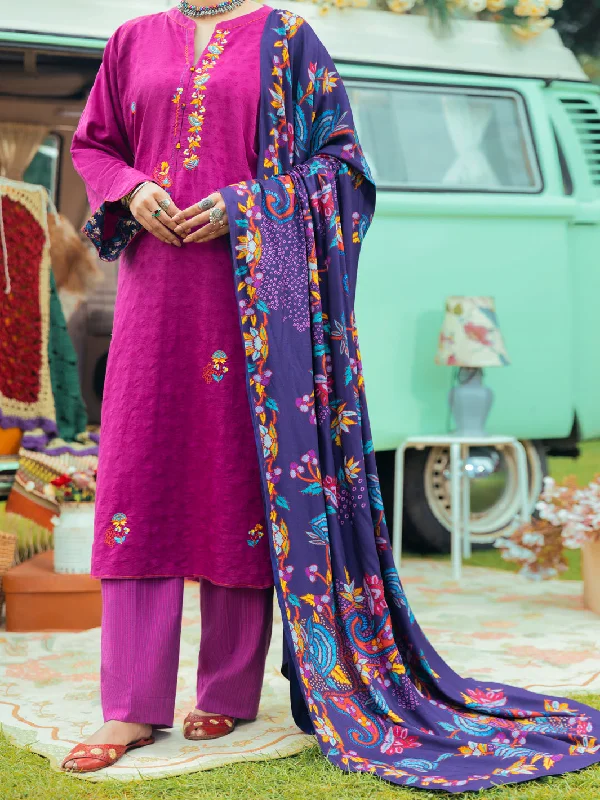 Magenta Jacquard Tunic - AWP-LK-623 Polished Women's Silk
