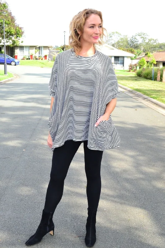 Stripes and Lines Oversized Tunic Top garde
