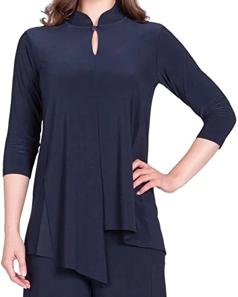 Sympli, 22156 Double Over Top, 3/4 sleeves Minimalist Women's Casual