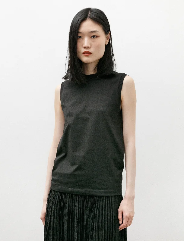 Relaxed Sleeveless Tee Black Bold Women's Animal Print
