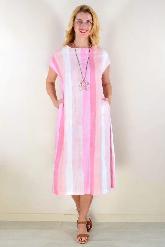 Pink Delight Midi Summer Dress Cozy Women's Winter