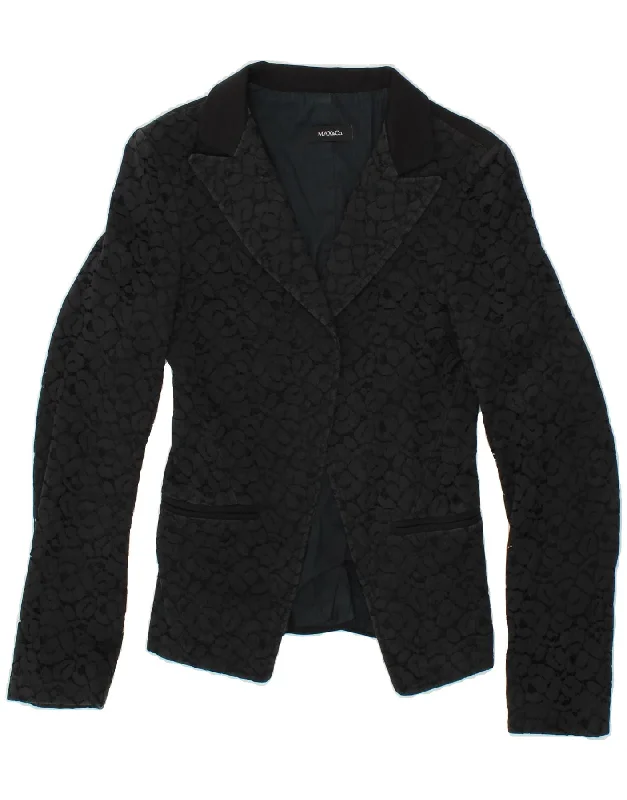 MAX & CO. Womens Abstract Pattern Blazer Jacket UK 12 Medium Black Cozy Women's Sherpa - lined MAX & CO. Womens Abstract Pattern Blazer Jacket UK 12 Medium Black Cozy Women's Sherpa - lined