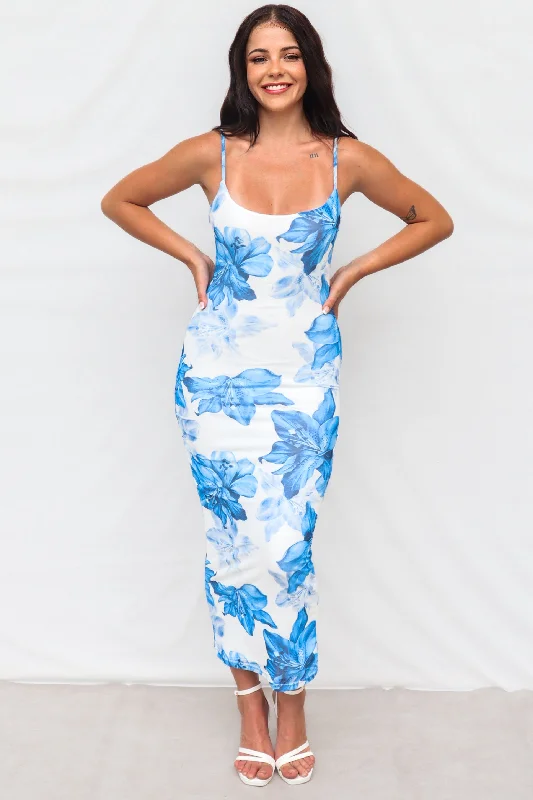 Suki Midi Dress - Blue performance