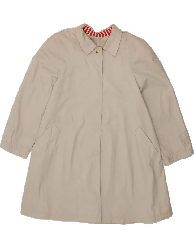 INCOM Womens Trench Coat IT 42 Medium Beige Cotton Monochromatic Office Style