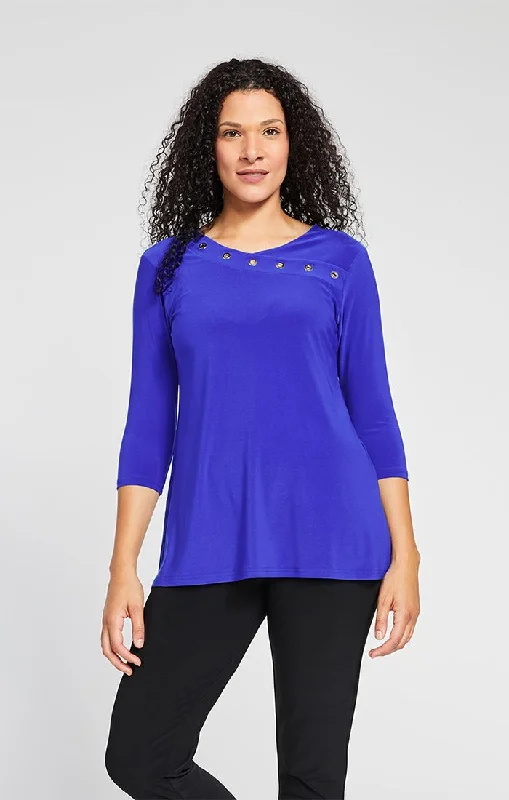 Sympli,  22209Y-2 Halo Top, 3/4 sleeve Dapper Women's Bow - adorned
