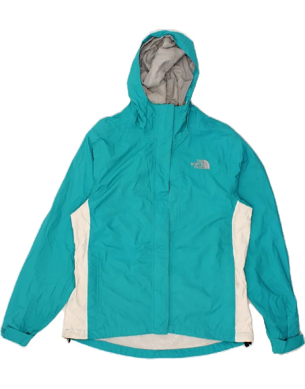 THE NORTH FACE Womens Hooded Rain Jacket UK 14 Medium Blue Colourblock Dapper Women's Bow - adorned