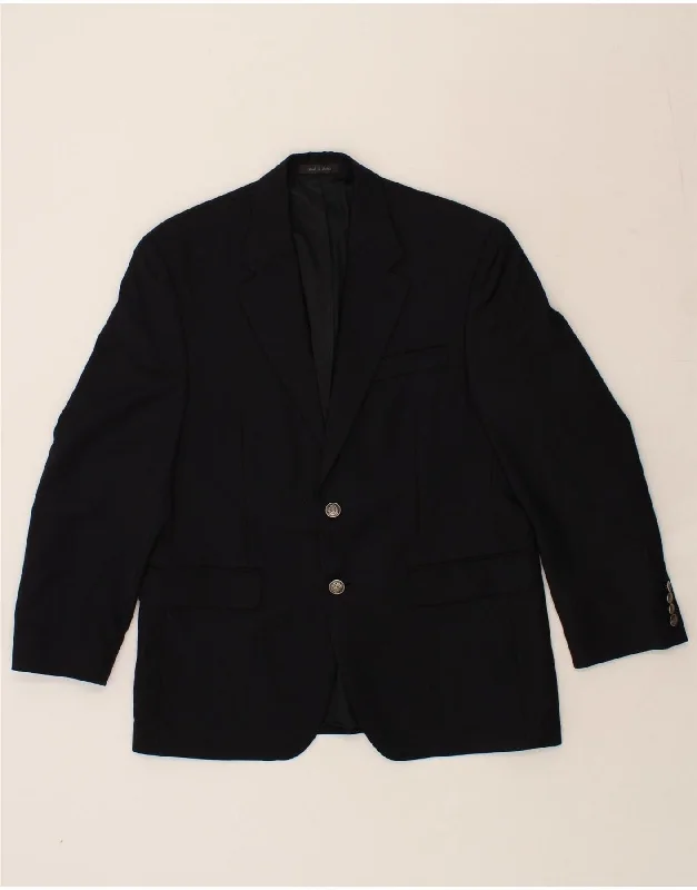 MICHAEL KORS Womens 2 Button Blazer Jacket UK 38 Medium Black Wool Sleek Women's Metallic