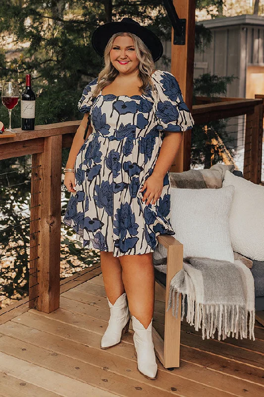 Garden Dreams Floral Mini Dress Curves Athletic Women's 
