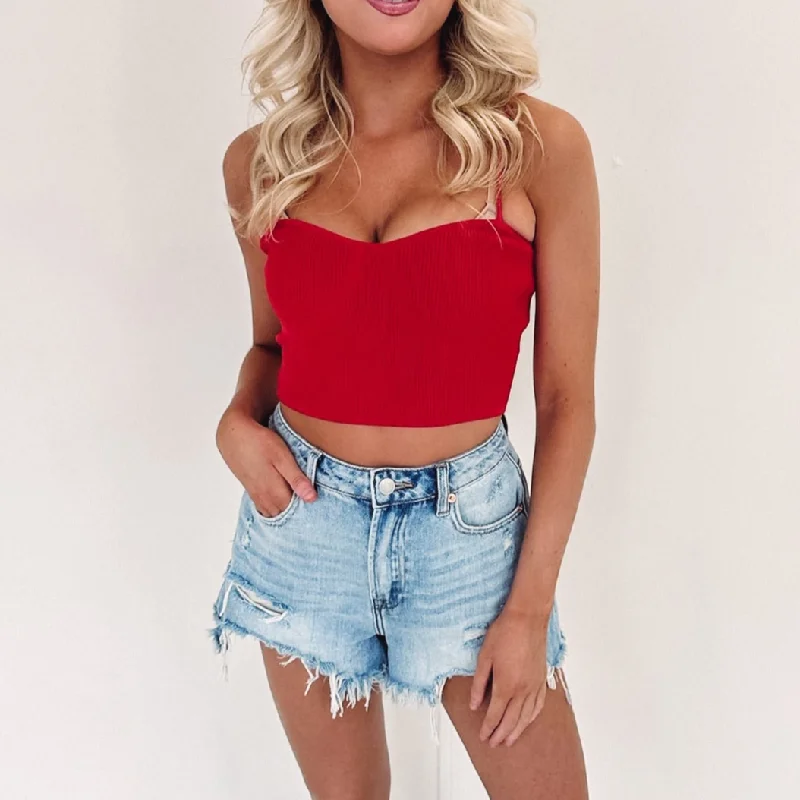 Havana Tank - Red Minimalist Women's Casual