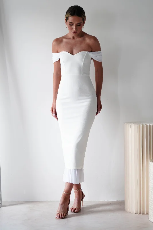 Jennifer Bodycon Midi Dress | White Sharp Women's Italian
