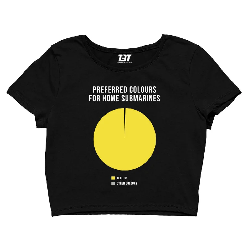 The Beatles Crop Top - Yellow Submarine Meme Casual Women's Loose - fitting