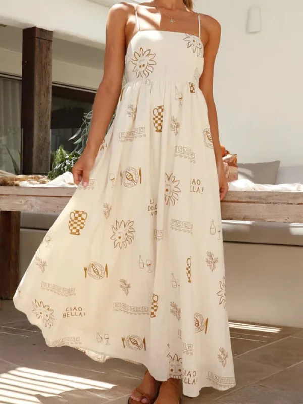 Chill Vibes Open-Back Charming Spaghetti Strap Maxi Dress Australian Beach