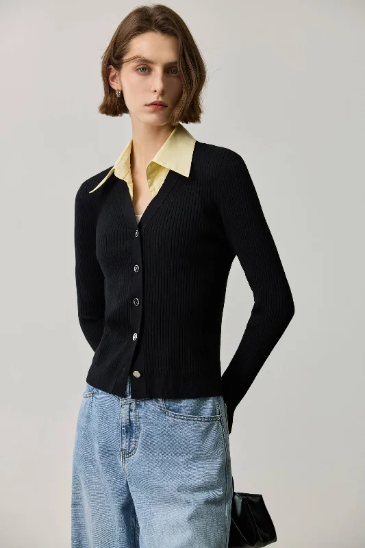 LILY Layered Knit Top Classic Women's Tweed