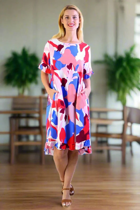 Multicolour Abstract Summer Dress Monochromatic All - in - one