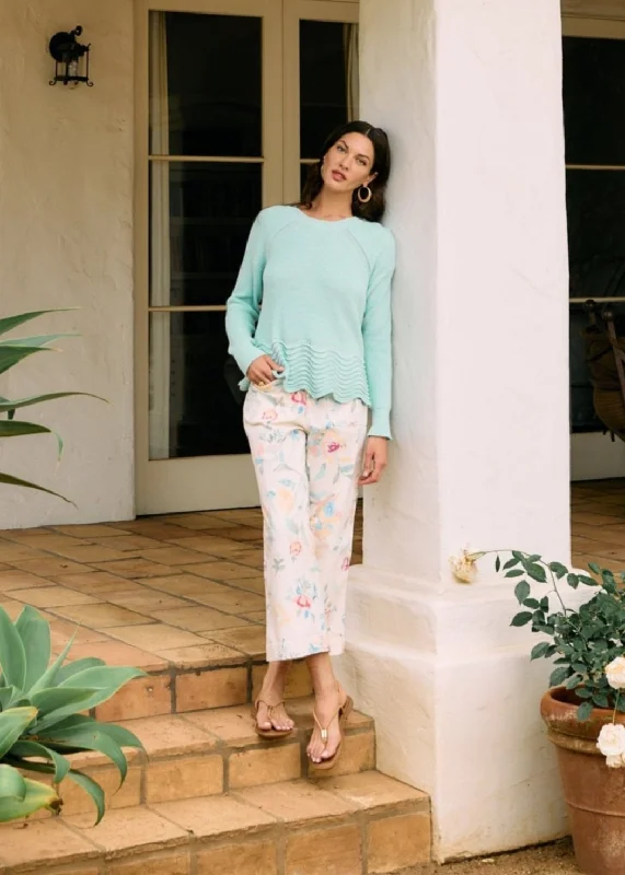 Scalloped Hem Sweater, Light Patina Refined Women's Velvet