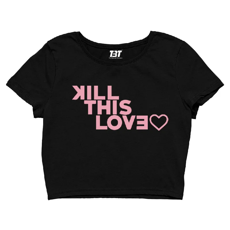 Black Pink Crop Top - Kill This Love Sleek Women's 