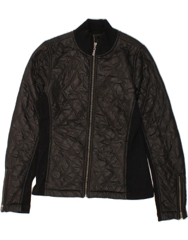 PRANA Womens Quilted Jacket UK 10 Small Black Polyester Sporty Women's Athleisure 