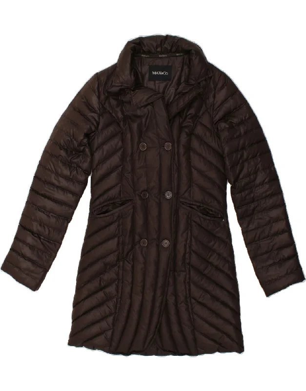 MAX & CO. Womens Padded Coat UK 12 Medium Brown Monochromatic Office Style