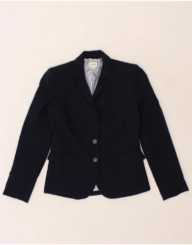 J. CREW Womens 2 Button Blazer Jacket US 00 2XS Navy Blue Wool Athletic Women's 