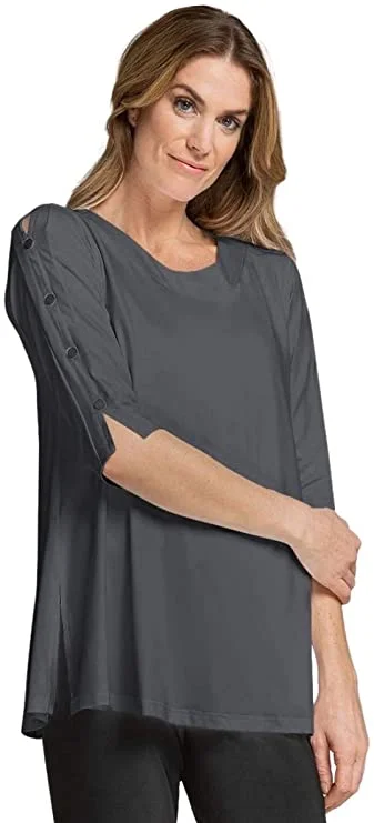 Sympli, 23152Z-2 Icon Tunic 3/4 Sleeve Sophisticated Women's Tailored