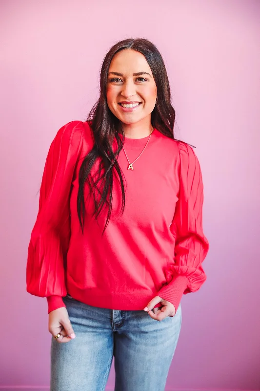 April Sweater-Bright Coral performance