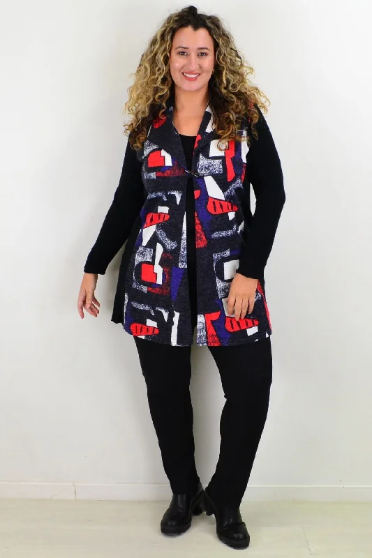 Picasso Button Up Cardigan Vest Sophisticated Women's 