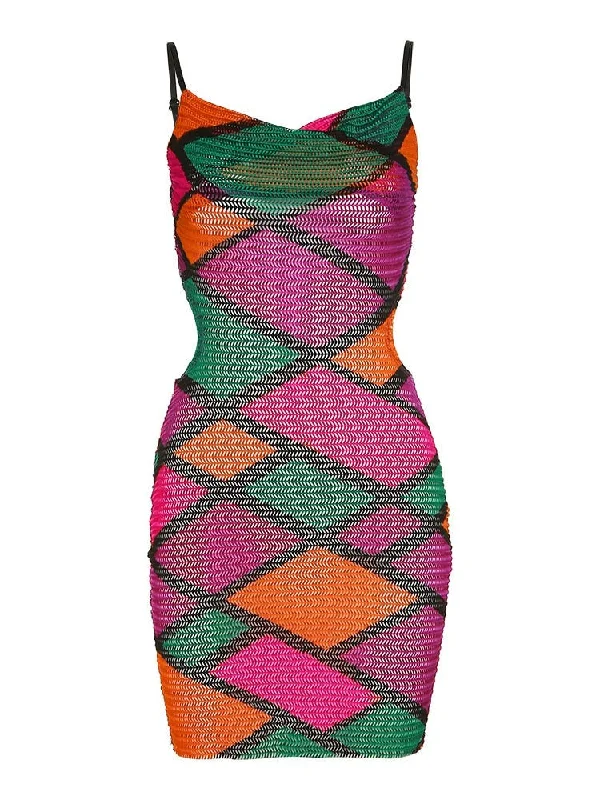A&A Patchwork Mini Bodycon Dress Bold Women's Animal Print