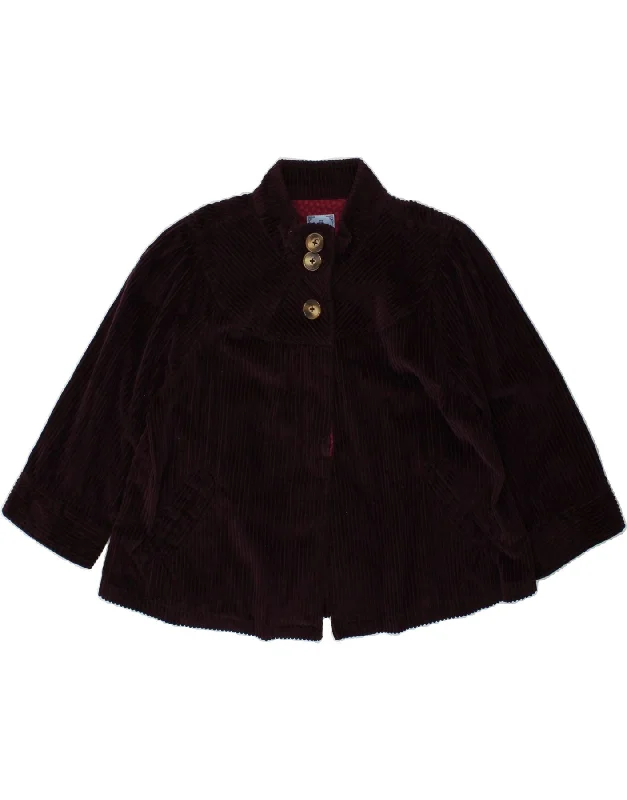 IZOD Womens 3/4 Sleeve Corduroy Jacket UK 18 XL Purple Cotton Monochromatic All - in - one