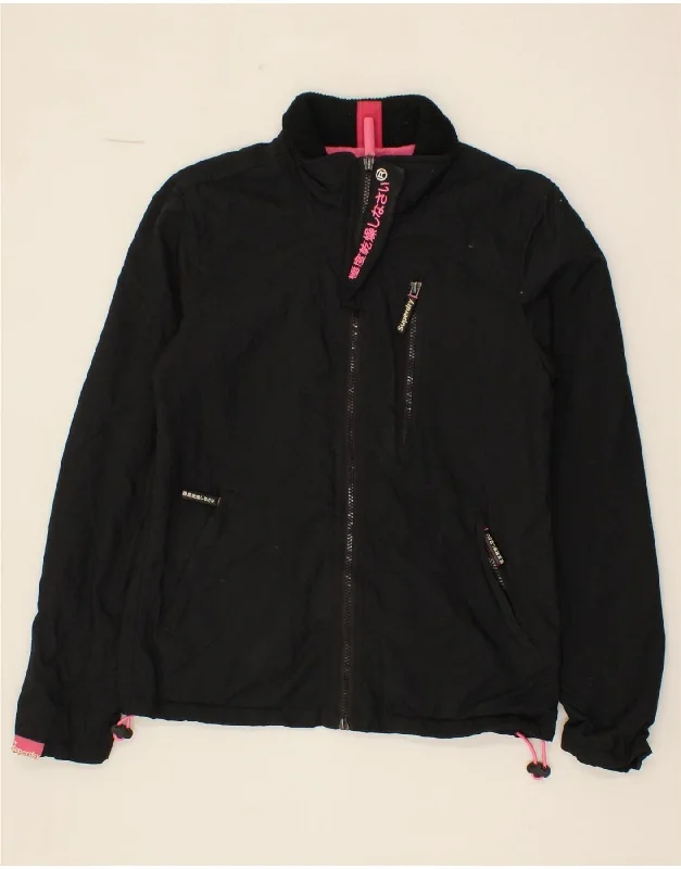 SUPERDRY Womens Windhiker Graphic Windbreaker Jacket UK 6 XS Black Refined Women's Classic SUPERDRY Womens Windhiker Graphic Windbreaker Jacket UK 6 XS Black Refined Women's Classic