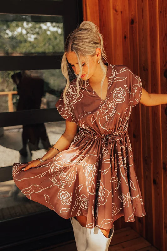 English Rose Garden Dreaming Mini Dress Modern Women's 