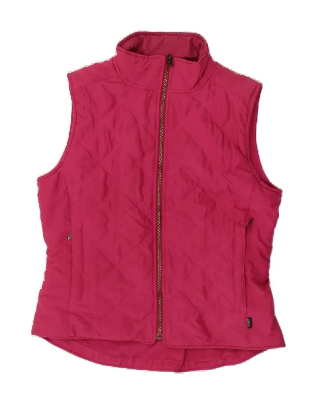MUSTO Womens Quilted Gilet UK 14 Large  Pink Polyester Relaxed Women's 