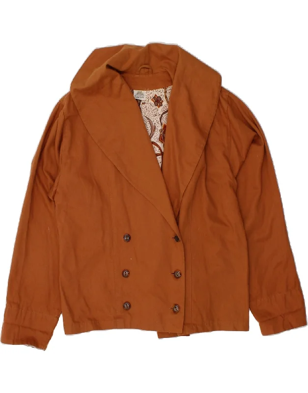 COLLECTION Womens Double Breasted Bomber Jacket EU 38 Medium Brown Cozy Women's Winter COLLECTION Womens Double Breasted Bomber Jacket EU 38 Medium Brown Cozy Women's Winter