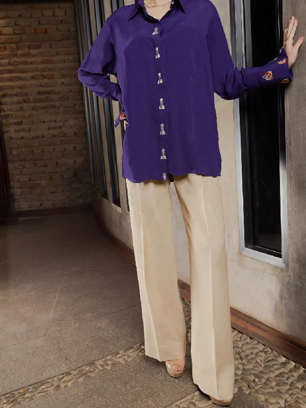 Purple Georgette Tunic - AWP-LK-599 Confident Women's Power