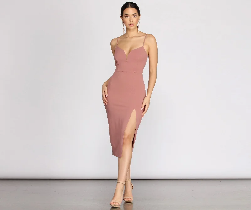 Candace Crepe Stylish Midi Dress Bold Women's Animal Print