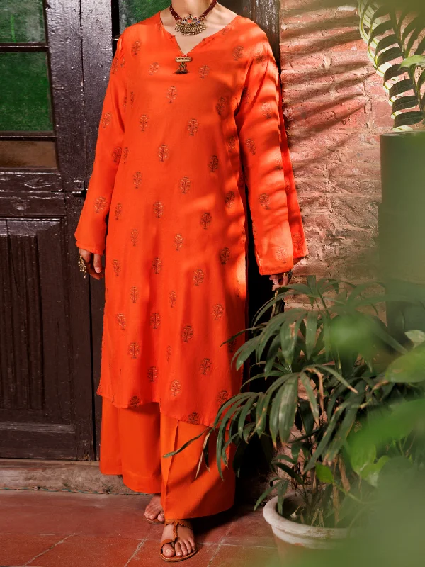 Orange Yarn Dyed Tunic - AL-LK-974 Confident Women's Power