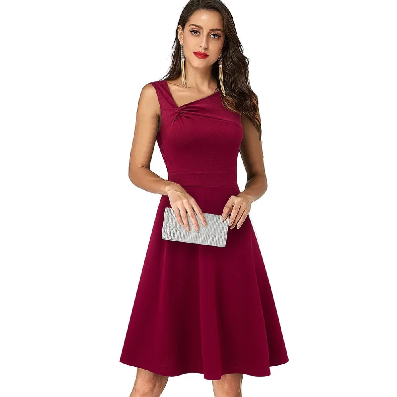 BerriesJam - 2024 Sleeveless Cocktail Wedding Party Vintage Swing Flare Dress Sharp Women's Italian BerriesJam - 2024 Sleeveless Cocktail Wedding Party Vintage Swing Flare Dress Sharp Women's Italian