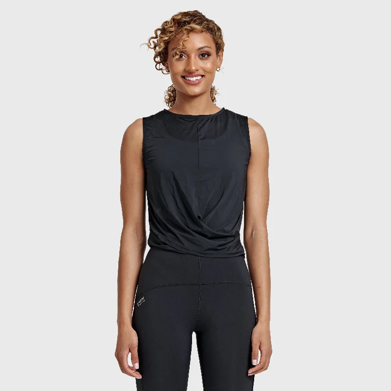 Crossover Top - Black Cool Women's Distressed