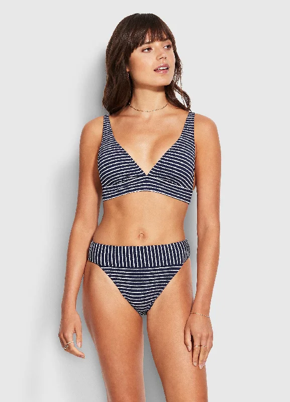 Seaside Stripe Banded Hi Rise Pant - True Navy Gym