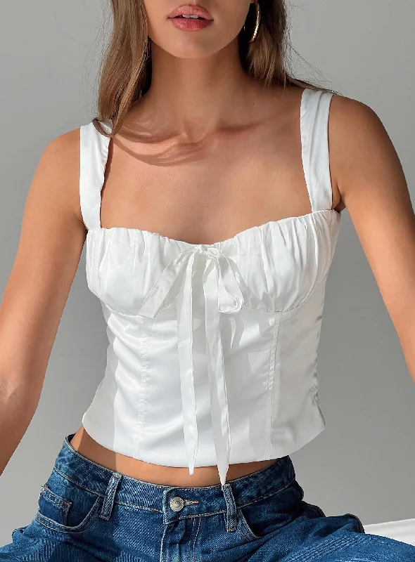 Armaya Top White Edgy Women's Punk