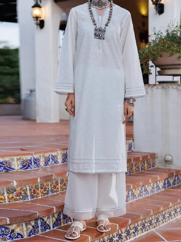 White Lawn Kurti - AL-LK-1030 Modern Women's 