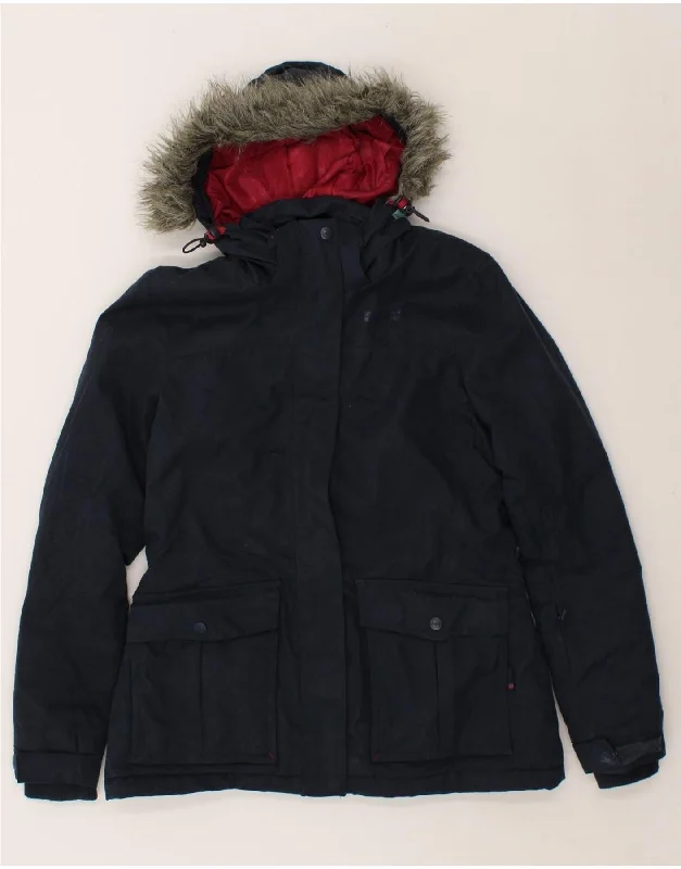 MOUNTAIN WAREHOUSE Womens Hooded Windbreaker Jacket UK 10 Small  Navy Blue Youthful Women's Anime - inspired