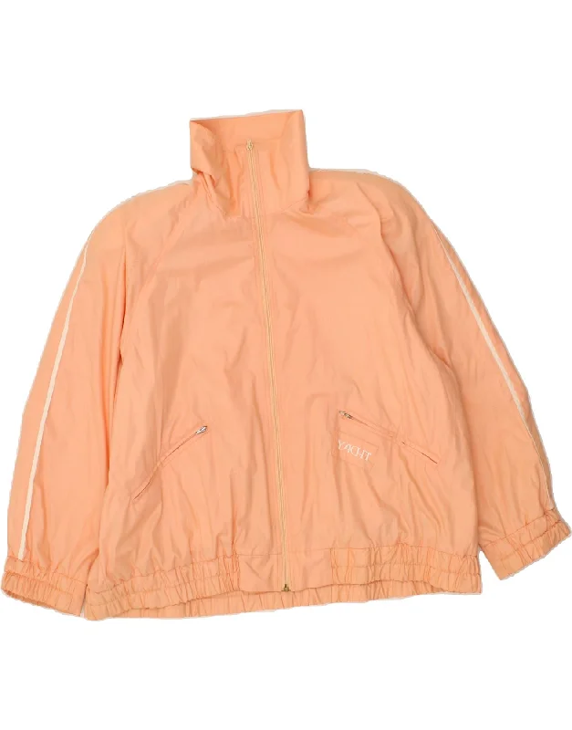 VINTAGE Womens Bomber Jacket UK 20 2XL Orange Vintage Women's 1970S 