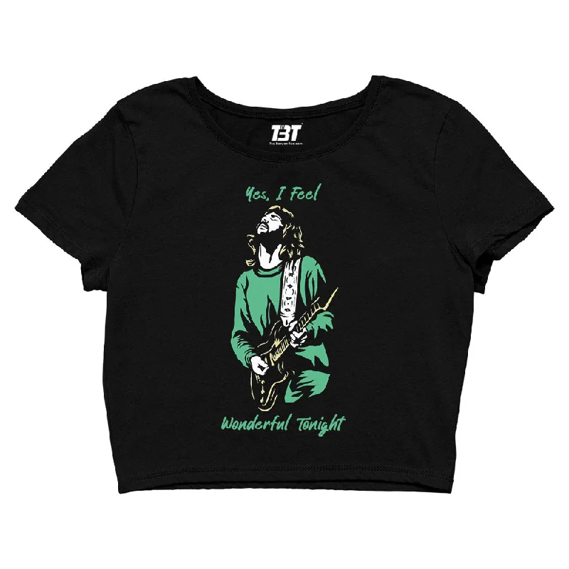 Eric Clapton Crop Top - Wonderful Tonight Dapper Women's Bow - adorned