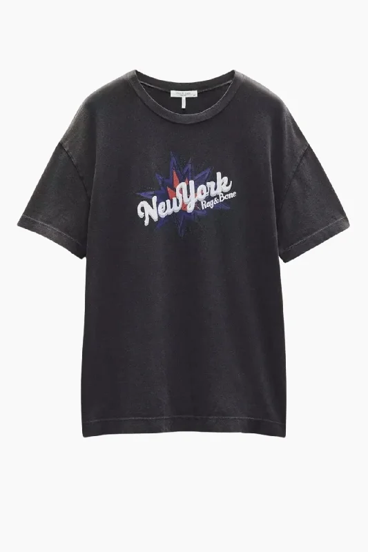 Rag & Bone New York Boyfriend T-Shirt - Black Multi Feminine Women's Style 